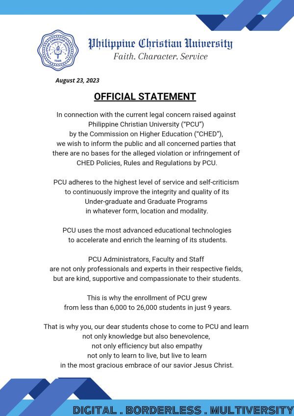 PCU Statement - CERTS Educational Services, Inc.